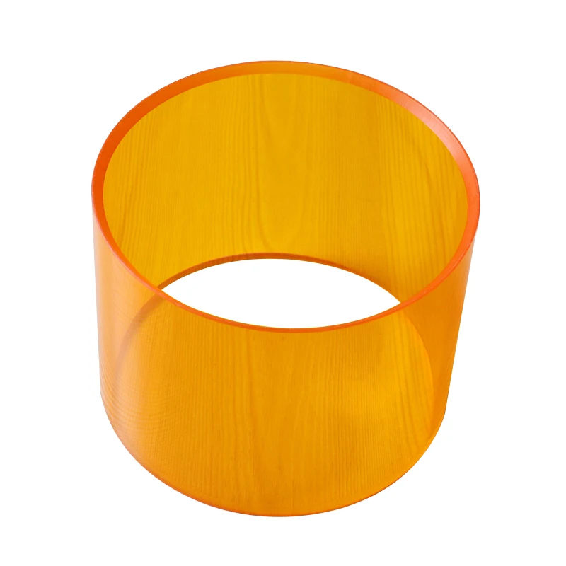 6x7inch 8x6inch Acrylic Drum Body Drum Shell with 45 Degree Bearing Edge 6mm Thickness Orange