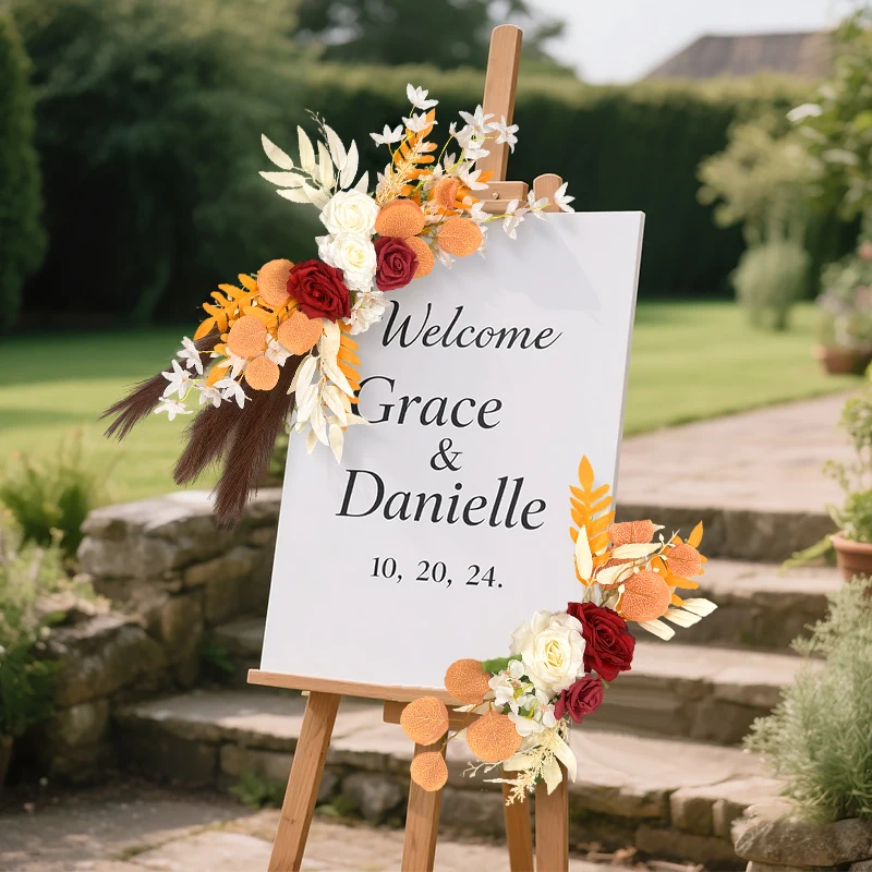 

2 шт. искусственный цветок арка имитация розы Добро пожаловать дверной венок искусственный цветок свадебное украшение сцены