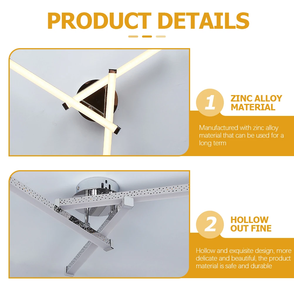 

Triangle Zinc Alloy Ceiling Light Modern Bedroom Lighting Dome Fixtures LED Warm Bright Atmosphere Indoor Lamp Decor