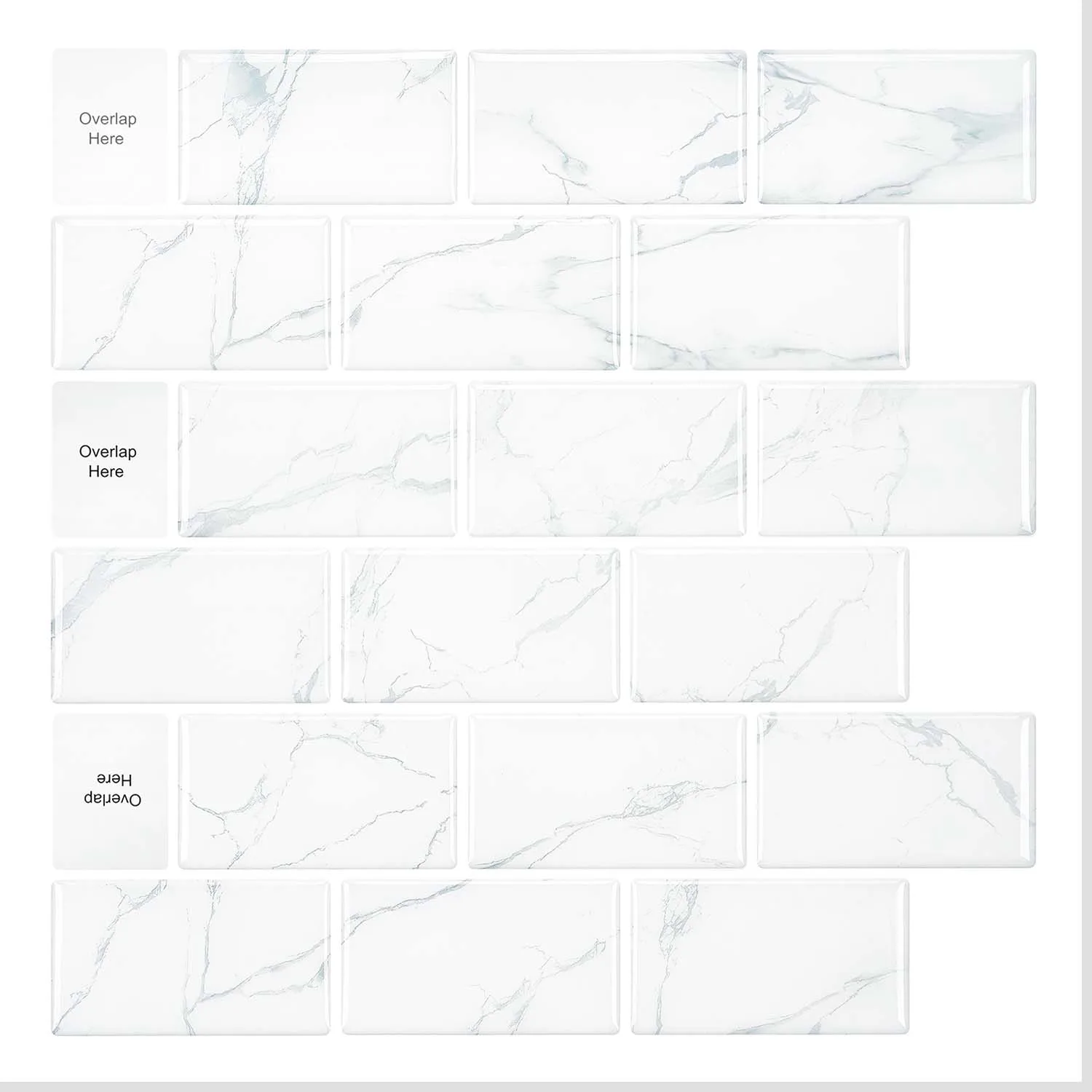 

Wall Stickers Peel and Stick 3d Vinyl Wallpaper Bathroom Kitchen Backsplash Wall Decals 10 Sheets