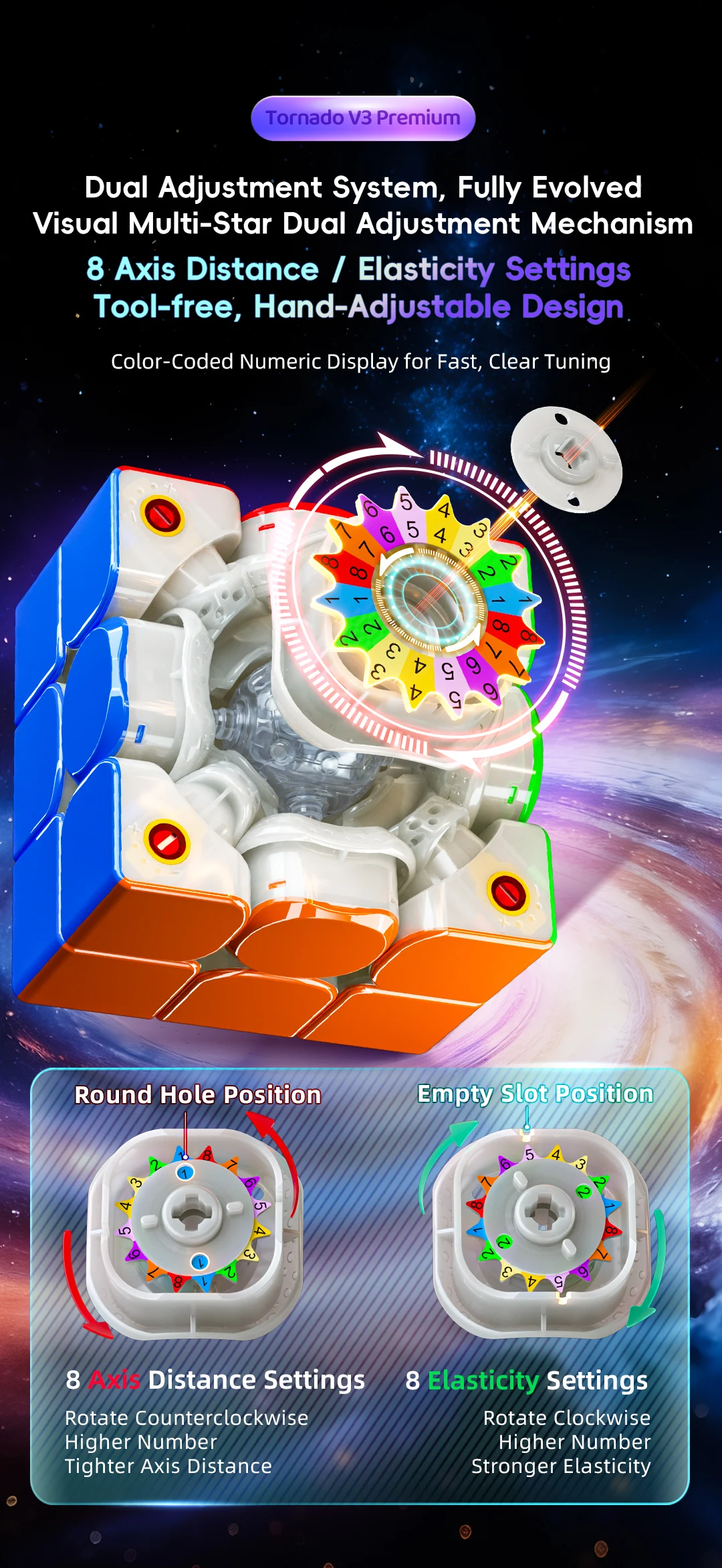 [SaoCube] QiYi X-Man Tornado V3M Premium 3x3 Magnetischer Zauberwürfel Qiyi SaoCube Tornado V3 Puzzle-Spielzeug – Detail 4