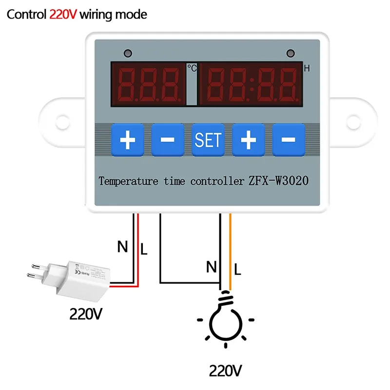ZFX-W3020 Temperature Time Controller Thermostat Control Controller Thermoregulator Timer Control Module 12V/24V/220V ZFX-W3020