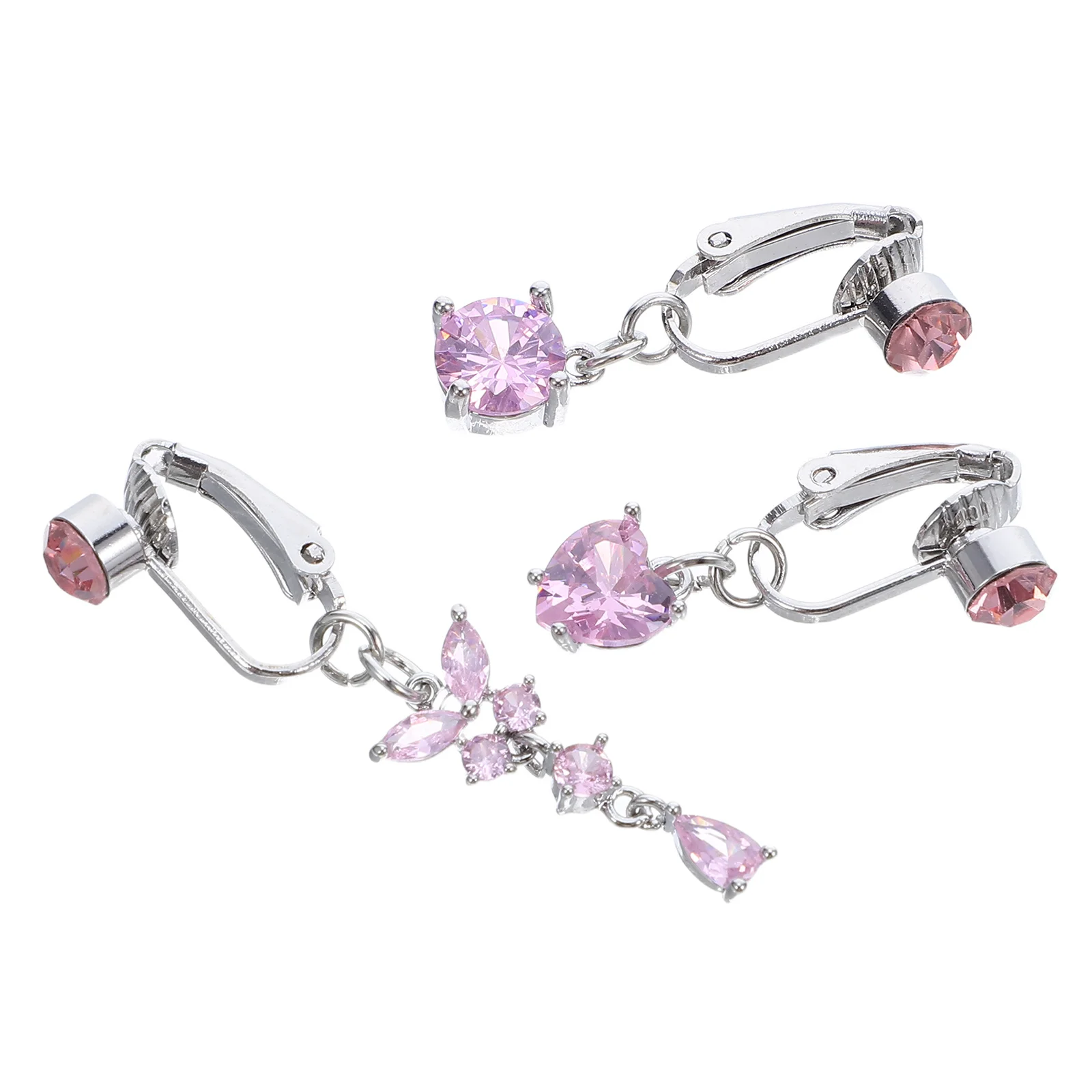 3 قطعة كليب على حلقات السرة وهمية ثقب القلب فراشة زركونيا البطن زر مجوهرات النساء عادية موضة اكسسوارات الحفلات