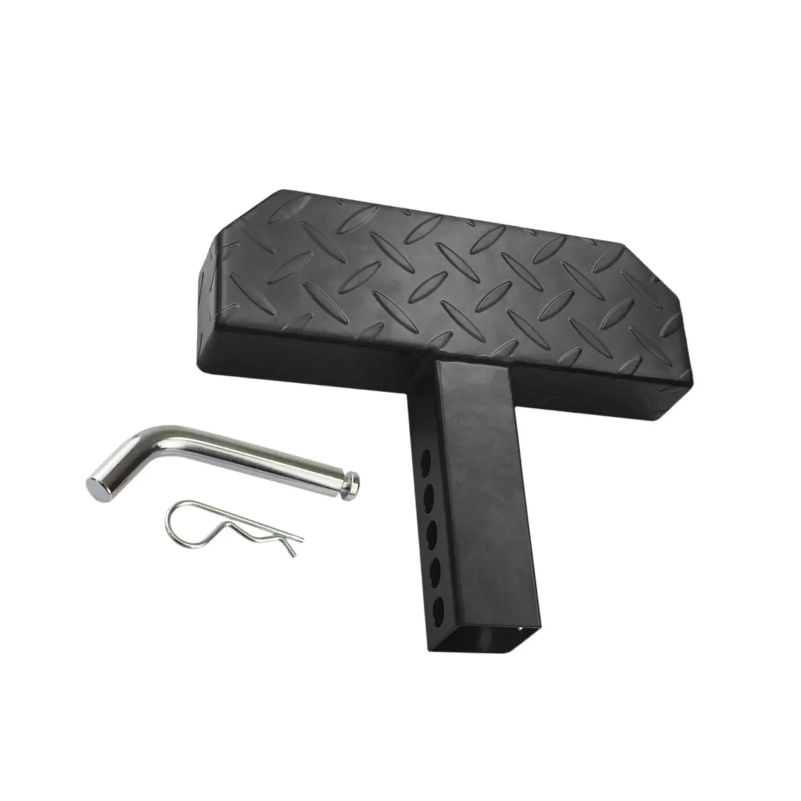 Rear Tow Hitch Step Bar Heavy Duty Steel Bumper Protector for Car SUV Truck 2 Inch Trailer Receiver view 2