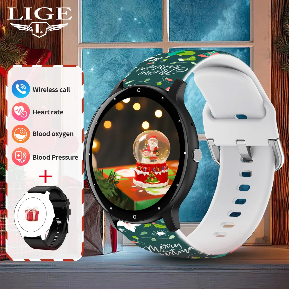 

LIGE новые мужские умные часы для рождественского подарка, спортивные часы с полным сенсорным экраном, IP67, водонепроницаемые, Bluetooth, умные часы для женщин