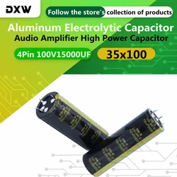 1PCS/Lot 4Pin 100V15000UF Aluminum Electrolytic Capacitor 35x100  Audio Amplifier High Power Capacitor 15000UF 100V