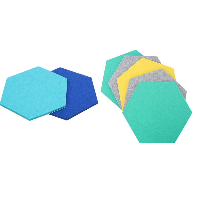 A66F-10 Pezzi Hexagon Feltro Bordo Hexagon Feltro Adesivo da parete 3D Decorativo Home Message Board Autoadesivo Camera dei bambini Battiscopa, 5