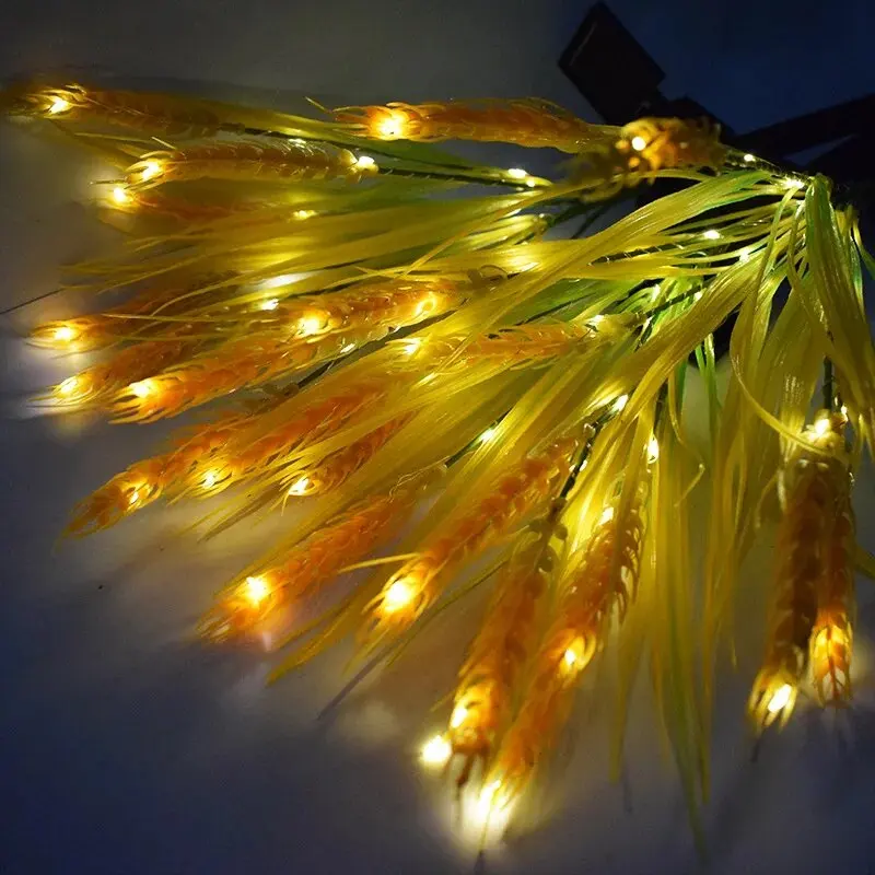 Solar LED Wheat Ears Stake Lights Waterproof Outdoor Lawn Landscape Lamp for Garden Lawn Yard Terrace Balcony Pathway Decoration