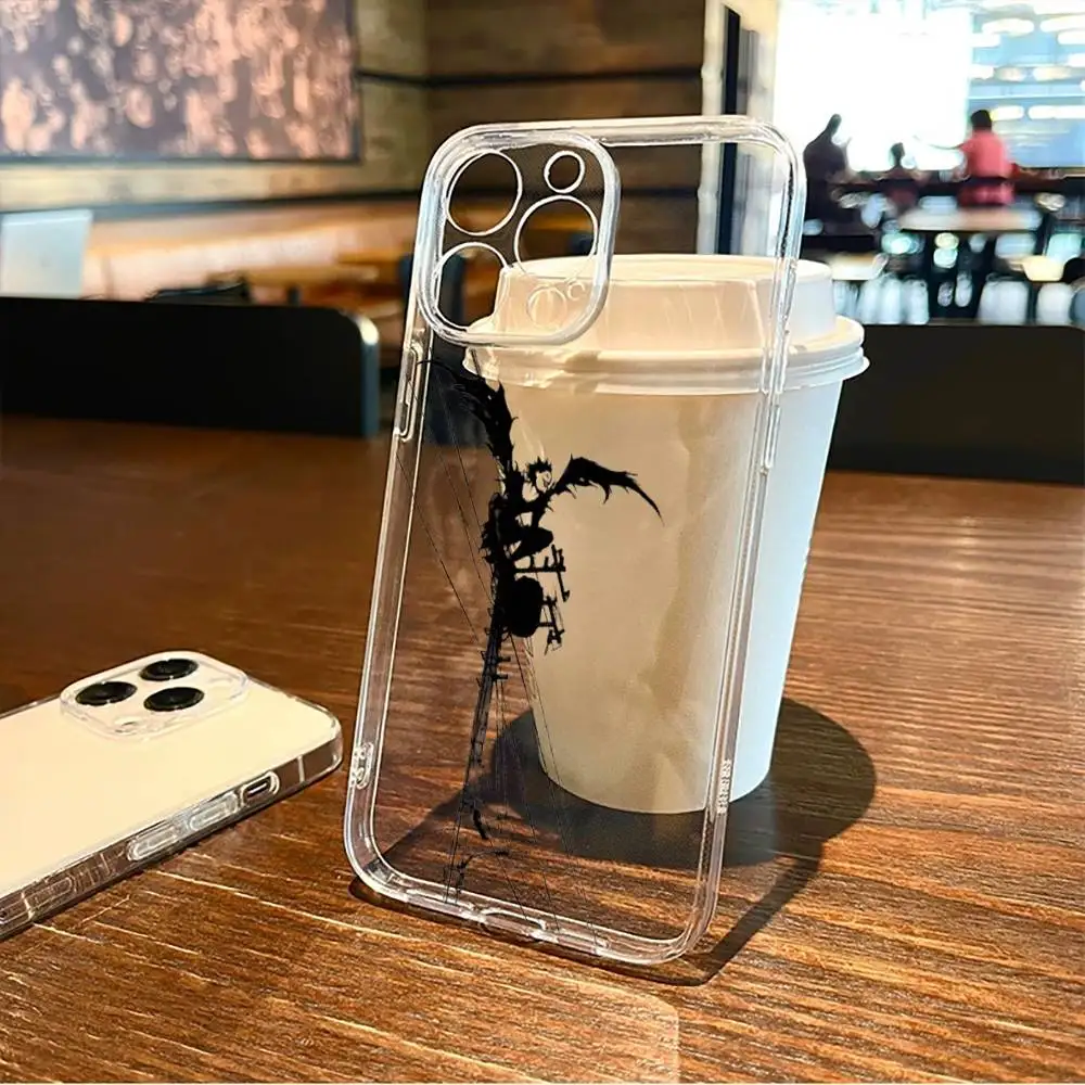 Anime D-Death N-Note Phone Case For iPhone17,16,15,14,13,12,11 Plus,Pro Max Soft Transparent Cover
