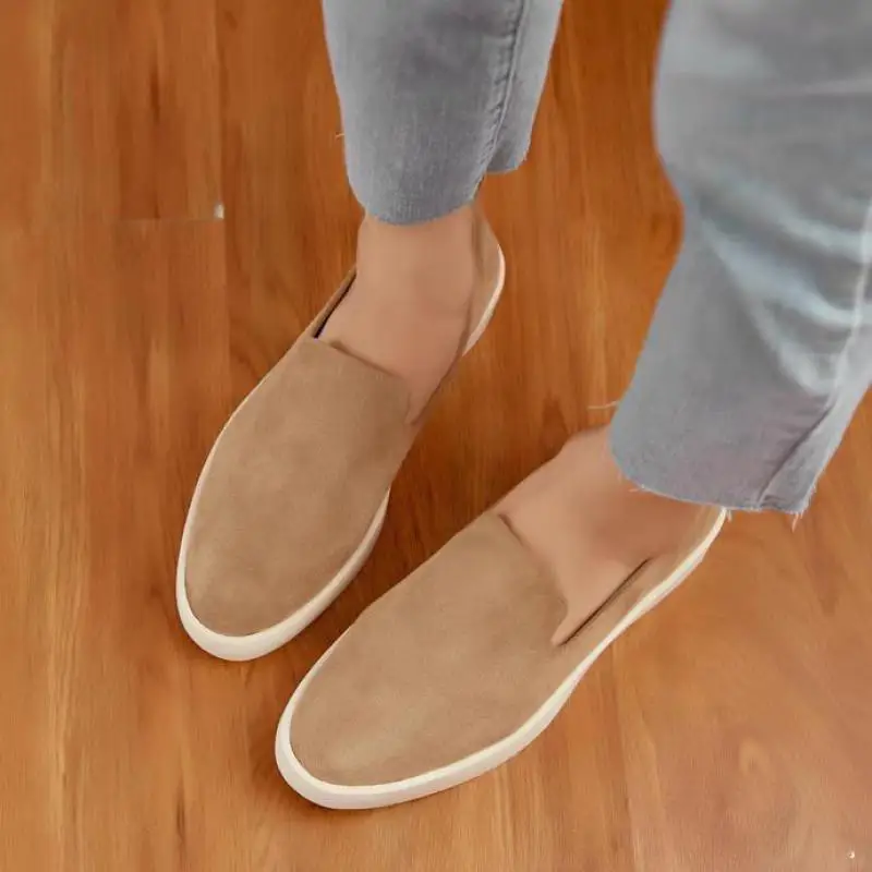 British-style Women\'s Shoes Thick-soled Casual Loafers Trendy Suede Leather For Men And Women Comfortable Oxford Flats Shoes