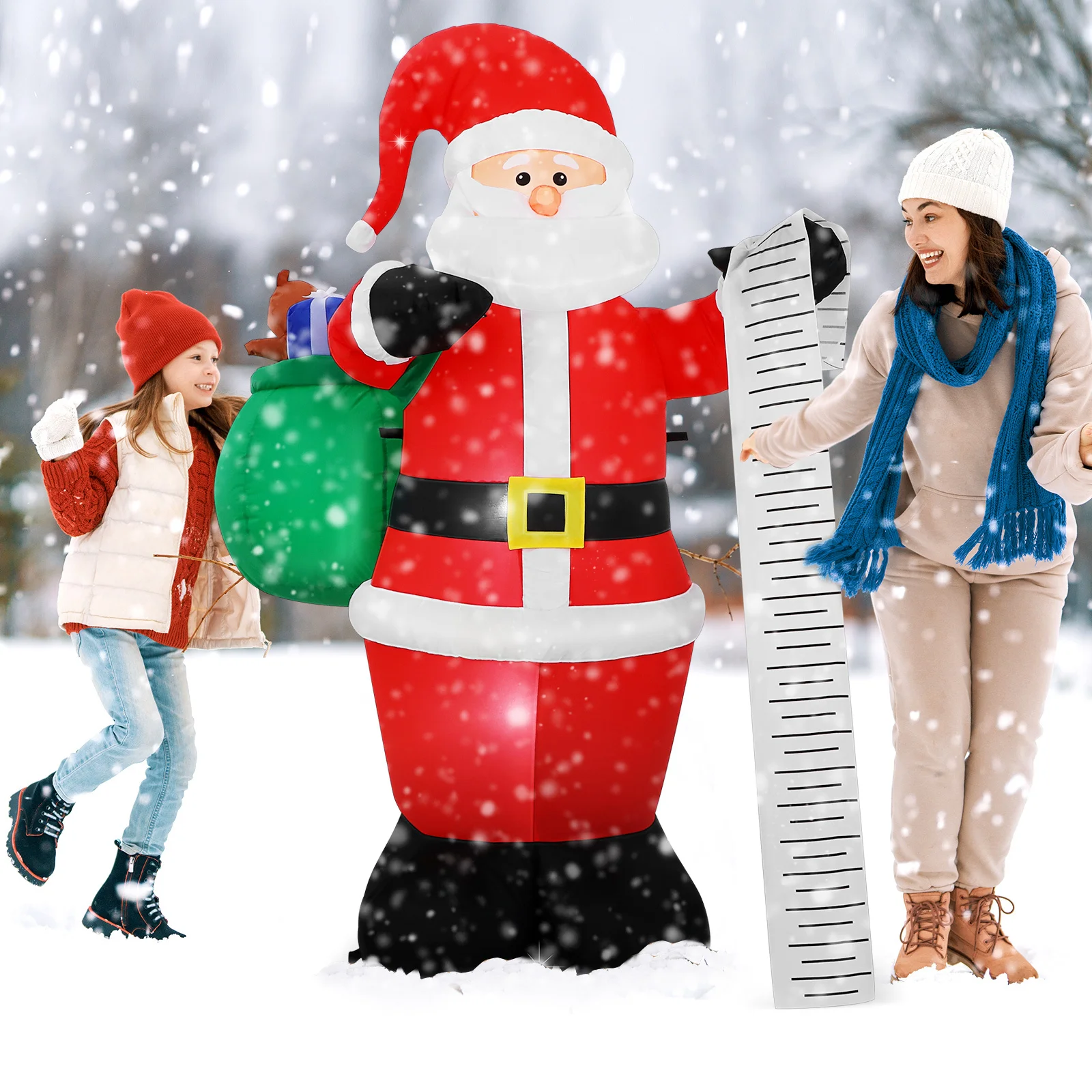 

5.9ft Inflatable Santa Claus Christmas Decoration Blow Up Present Bag Built-in Lights Outdoor Holiday Yard Ornament