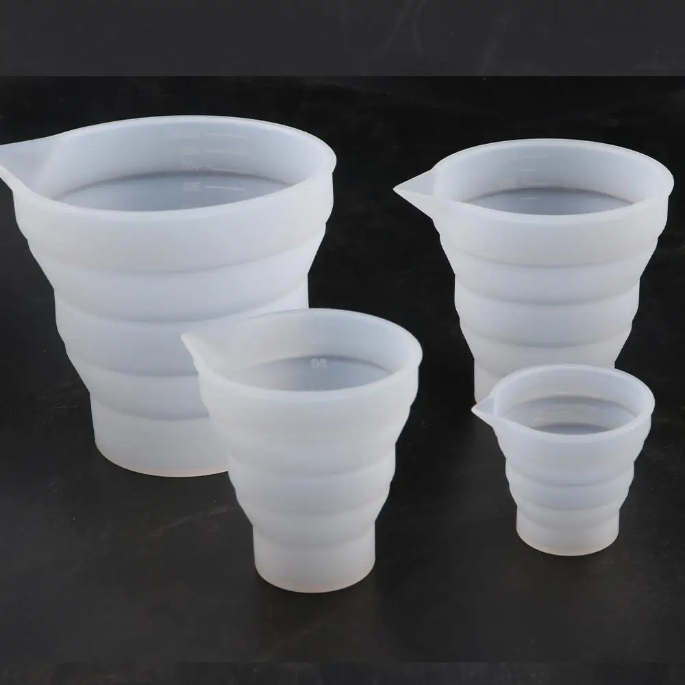 50-500 مللي طوي سيليكون قياس كوب متعدد المواصفات المحمولة السائل الحاويات سيليكون خلط كوب DIY بها بنفسك الايبوكسي مجوهرات من مادة الراتنج #4