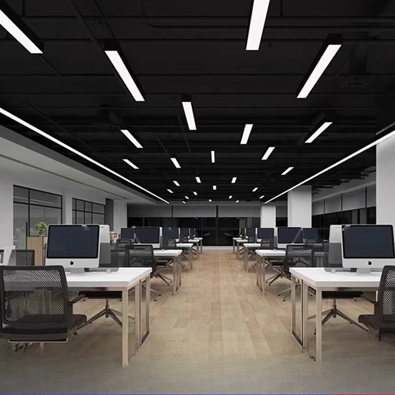 الكلاسيكية أبيض وأسود شريط طويل الاكريليك قلادة LED مصباح التسوق مول استوديو الفصول الدراسية اللوحي الثريات تصميم الزخرفية #2