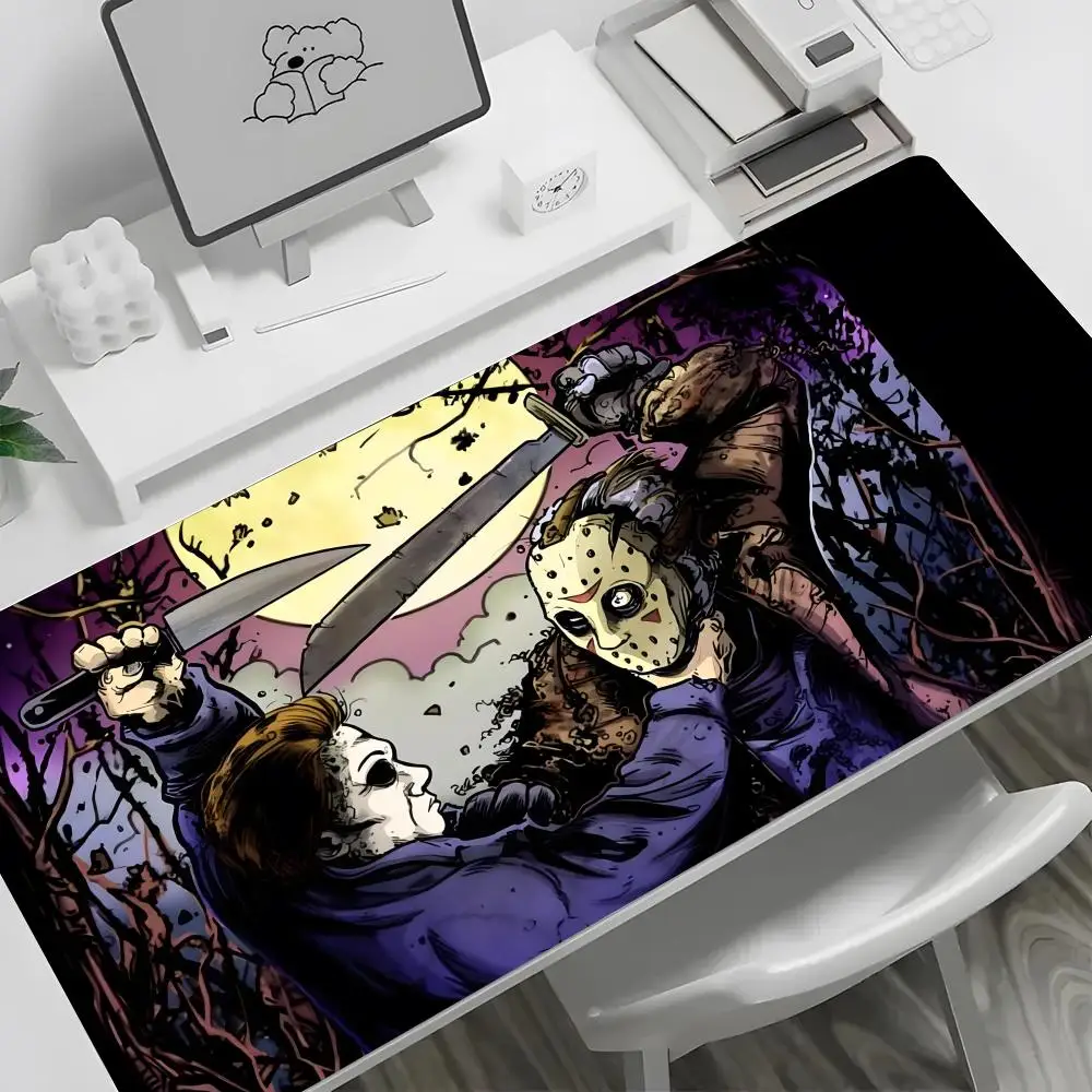 Halloween Kills Michael Myers Horror floral große Tastatur Maus Schreibtischunterlage rutschfestes Gummi-Gaming-Mauspad Laptop-Teppich 600 x 300