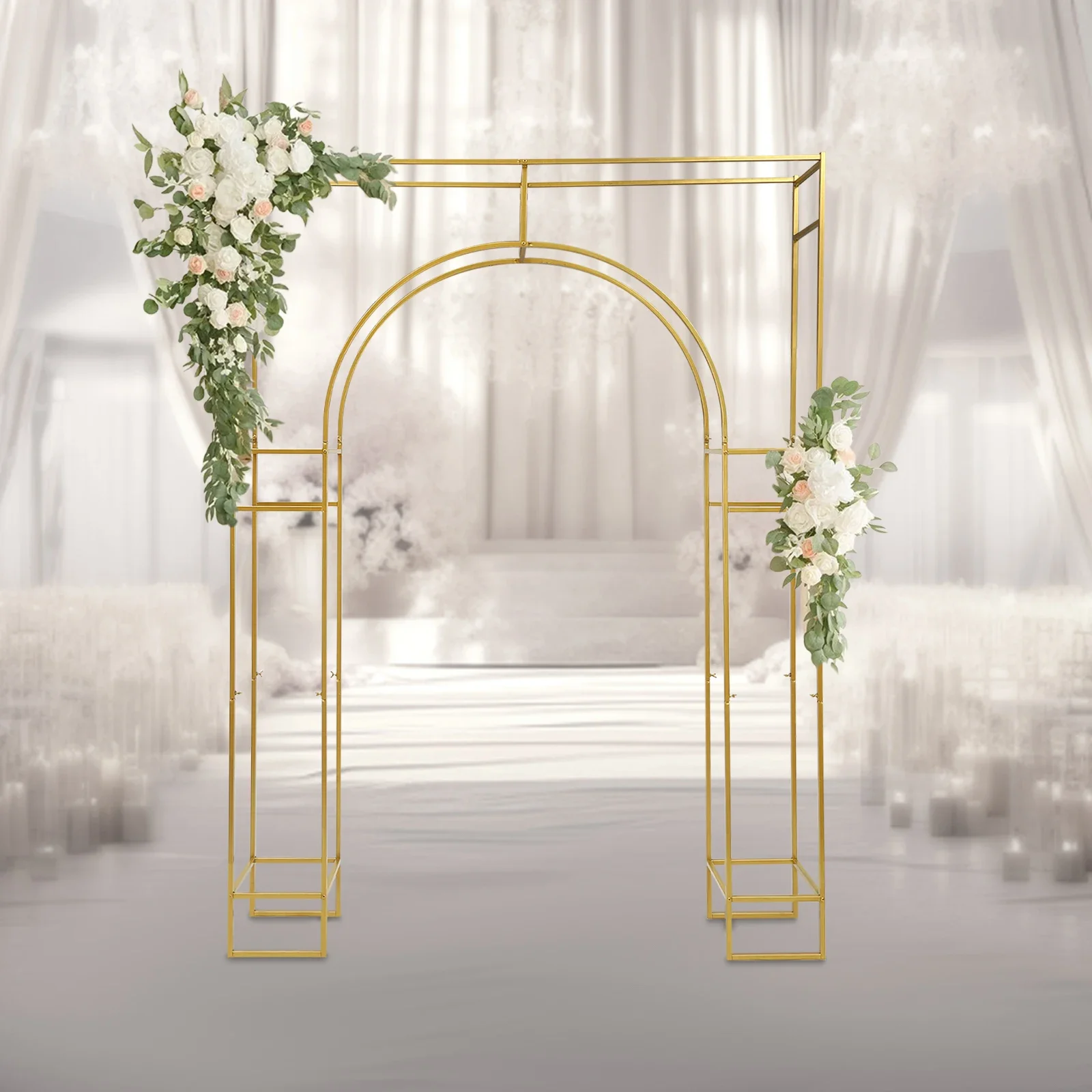 Wedding Arch Backdrop Stand - Durable, Load-bearing, DIY Decoratable, Suitable for Various Events and Outdoor Plant Growth