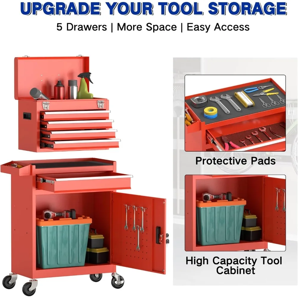 整備士用ローリングツールチェスト（車輪付き、大容量引き出し、頑丈な構造、収納ソリューション）