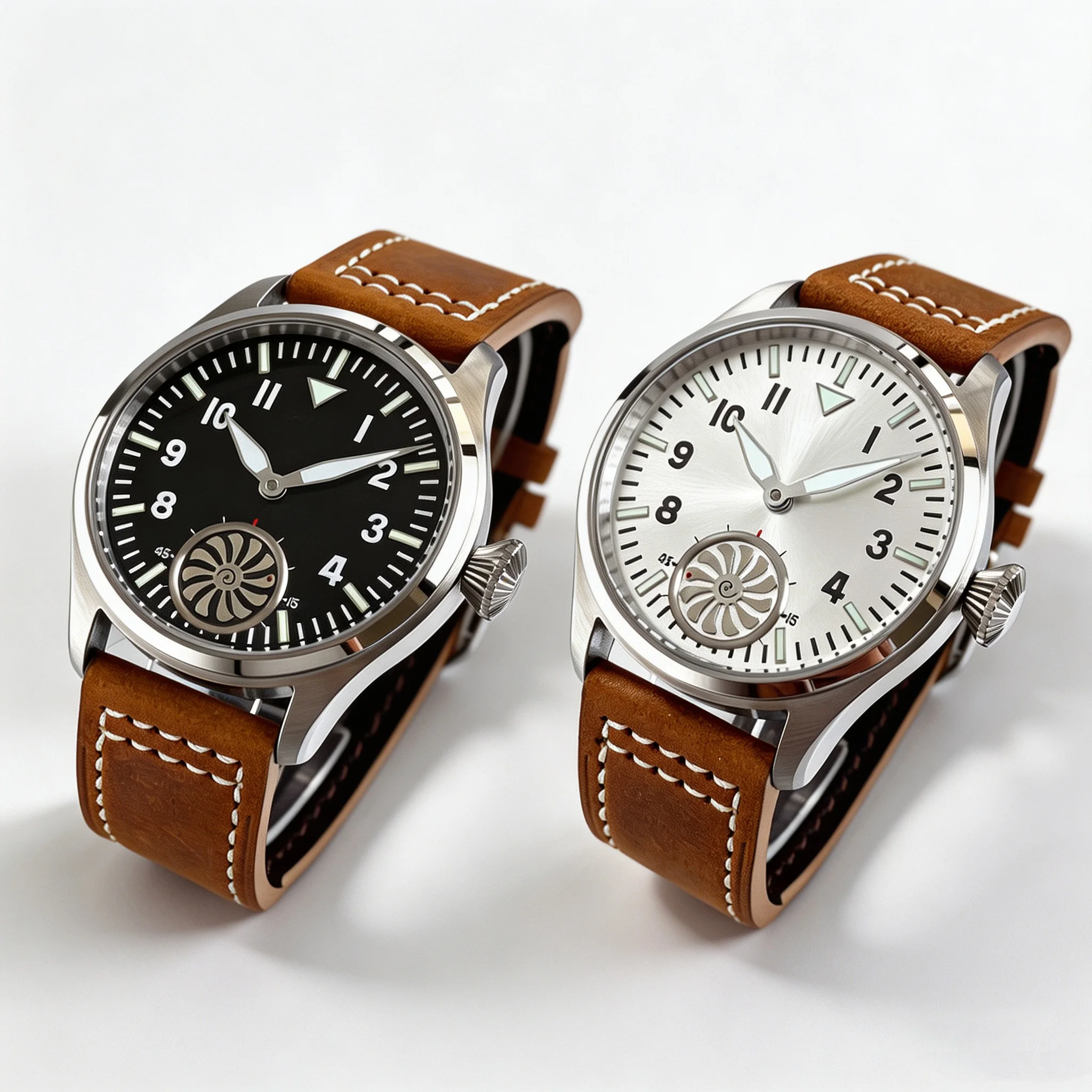 Retro 42mm Pilot Watches for Men Asia 6498 Sterile Watch ST3600 Hand-wind Mechanical Sapphire Crystal Not Waterproof Luminous