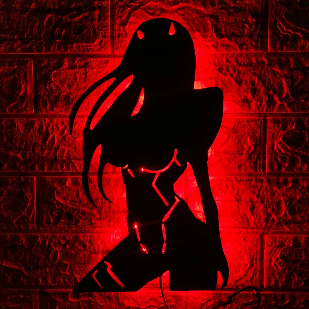 

Beautiful girl creative LED multi-color 3D wall light interior decoration background USB remote control night light cable 2M