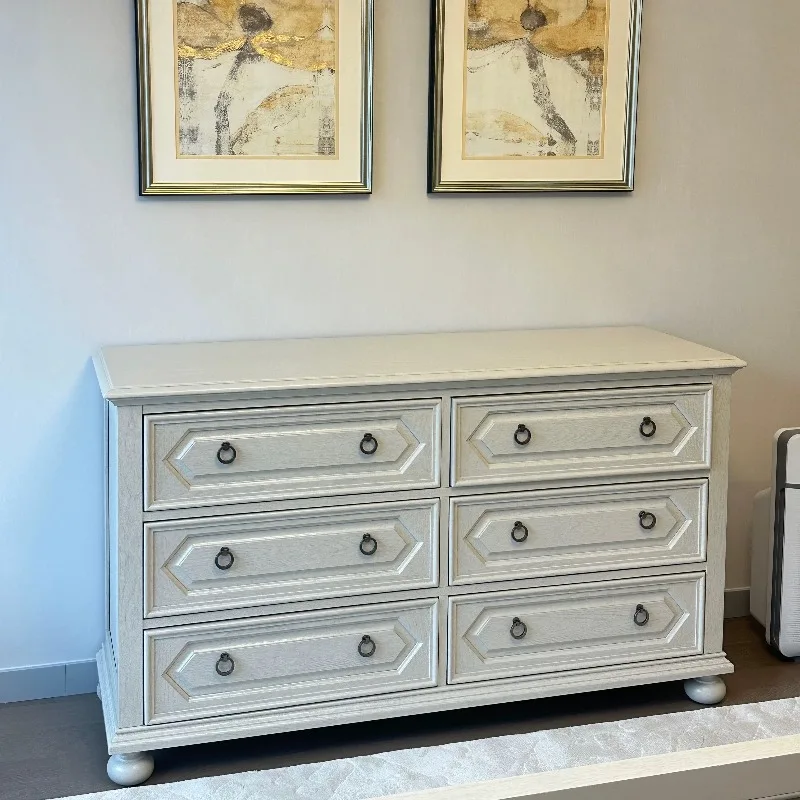 

American solid wood chest cabinet French retro engraved living room locker drawer cabinet storage cabinet