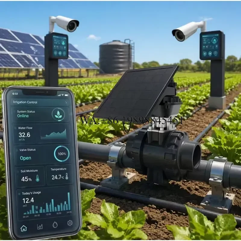 WMWMNU for Etrany 4G LORA WIFI Solar Powered Smart Ball Valve IP67 Waterproof Agriculture Irrigation Controller Remote Water