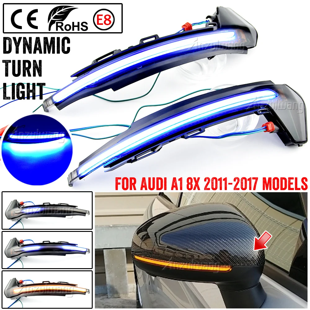 

Dynamic Blinker For Audi TT Mk2 8J TTS R8 2007-2014 LED Turn Signal Side Mirror Lights arrow 2008 2010 2011 2012 2013 TTRS