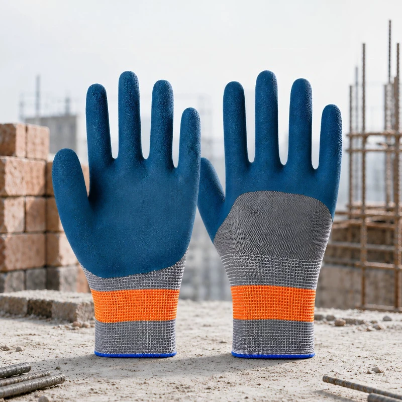 Latex Dipped Work Gloves Non-slip Wear Resistant Protective Hand Cover Working Gloves for Construction Gardening Industrial Use