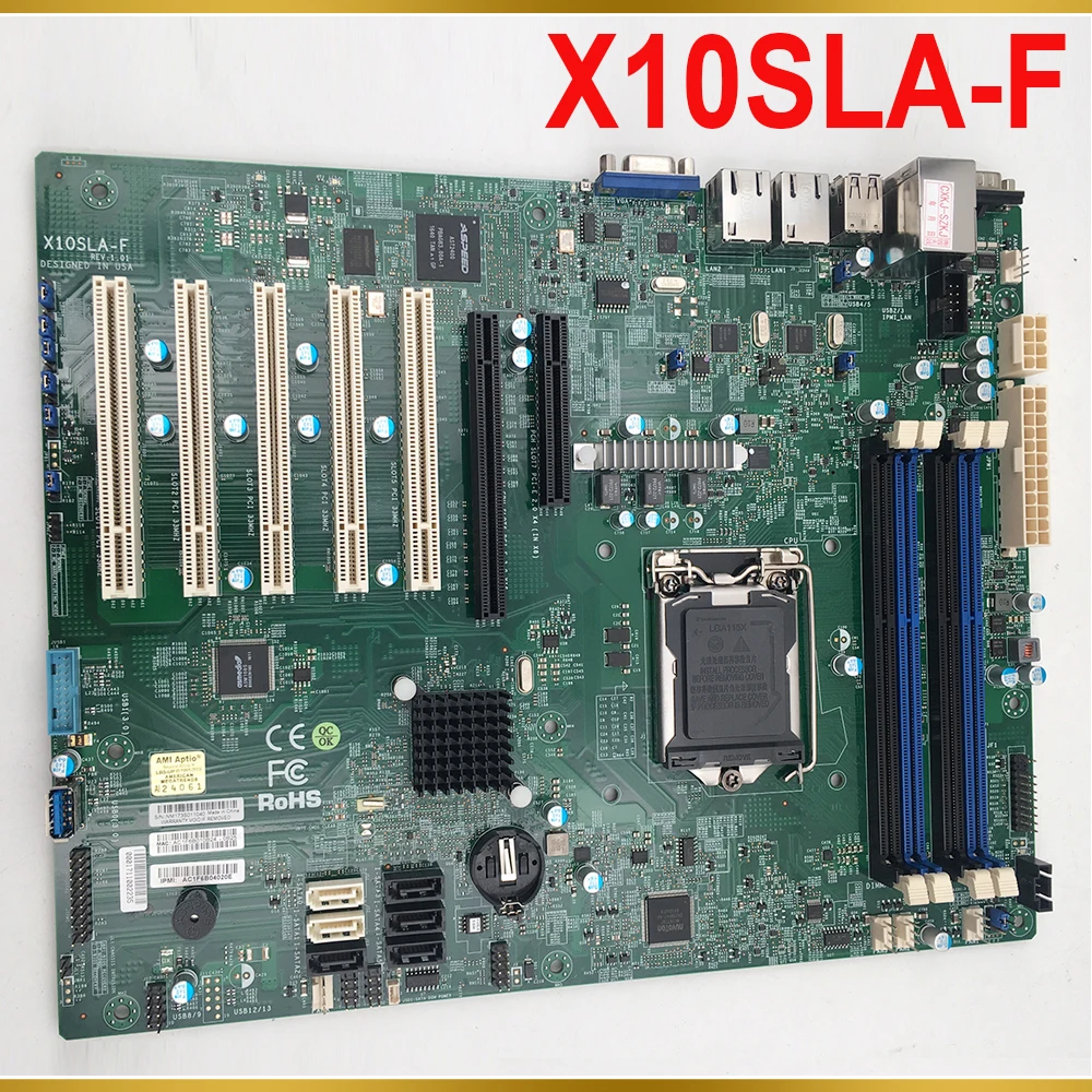 X10SLA-F For Supermicro Industrial Control PC Motherboard E3-1200 V3/V4 4th Gen. Core i3 ECC Dual GbE LAN Ports LGA1150 DDR3