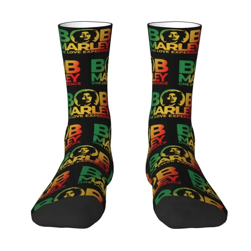 Y2K Custom Fun Print Jamaica Singer Reggae Rock Bob Marley For Women Men Stretch Summer Autumn Winter Crew Socks