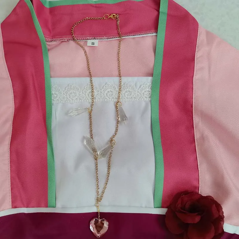 Maomao Cosplay Costume Anime Apothecary Diaries Mao Mao Pink Kimono Full Set Women Outfit with Necklace for Halloween Comic Con view 5