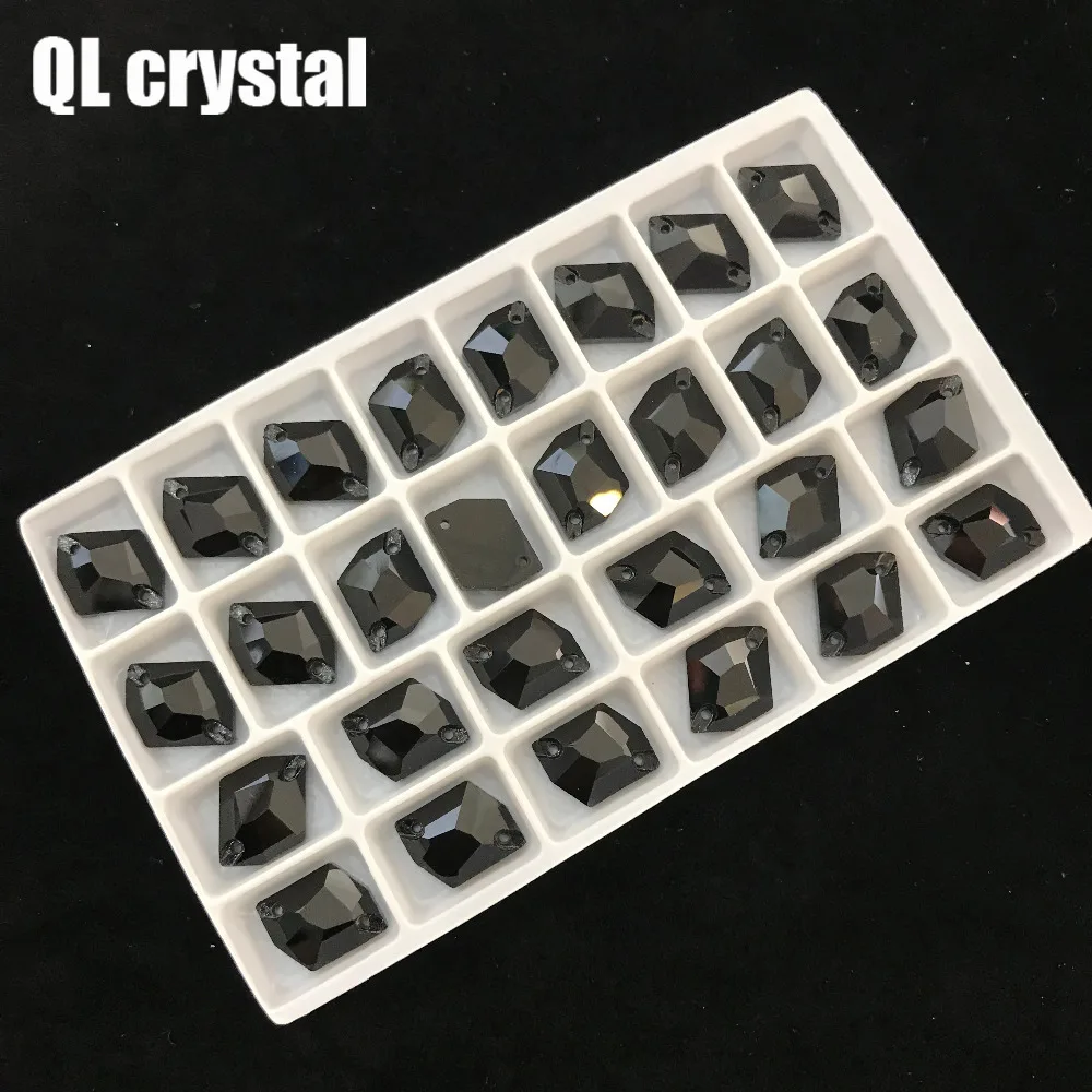 ALL Size Black  Special-shaped Sew on strass Crystal Rhinestone Flatback for wedding Dress DIY clothes shoes bags accessories