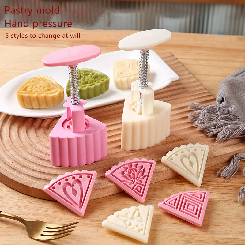 Cakes Mold Festival Hand-Pressure Flower Moon Cake Mould Dessert Shop DIY Hand Pastries Pressure Fondant Decoration Tools