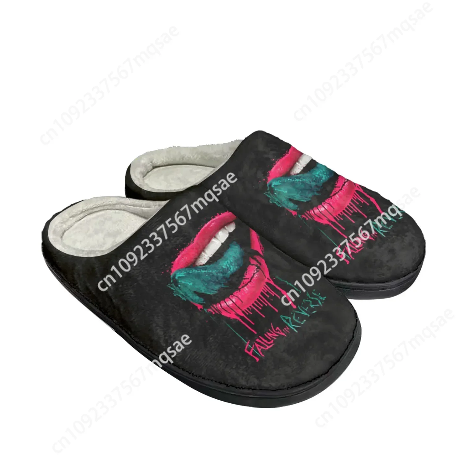 

Falling In Reverse Punk Rock Band Home Cotton Custom Slippers Mens Womens Sandals Plush Bedroom Keep Warm Shoe Thermal Slipper