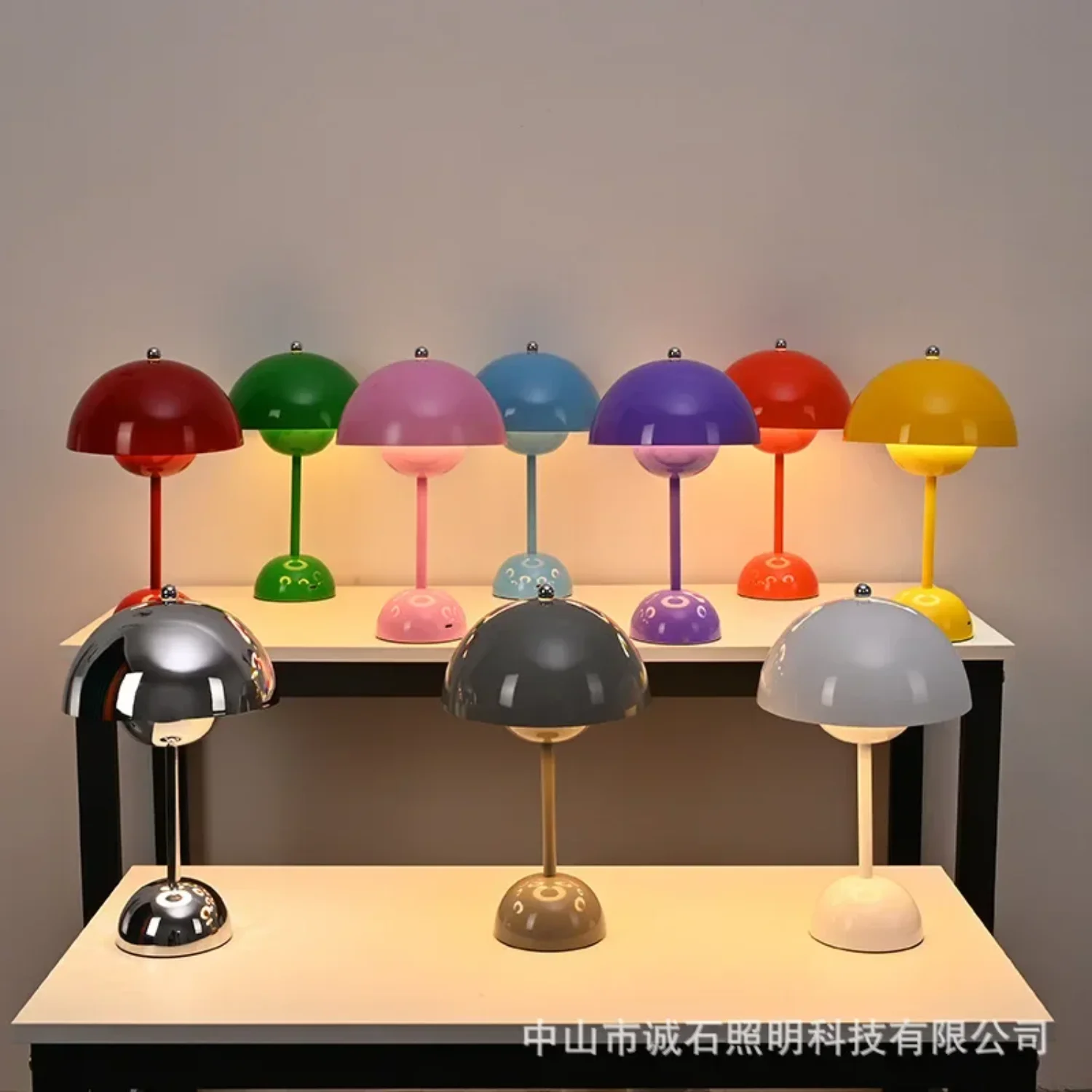 

Mushroom Flower Bud Rechargeable LED Table Lamps Desk Night Bedroom Dining Touch Light Simple Modern Decoration