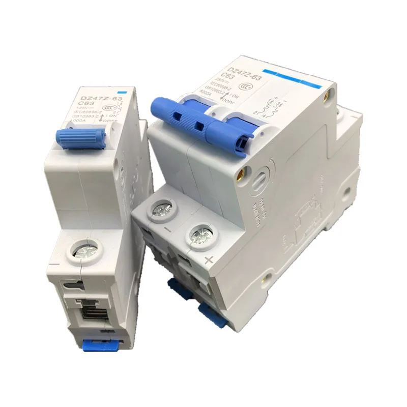 DC 1000V 1P 2P 3P 4P Solar Mini Circuit Breaker Overload Protection Switch6A~63A/80A 100A 125A MCB for Photovoltaic PV System