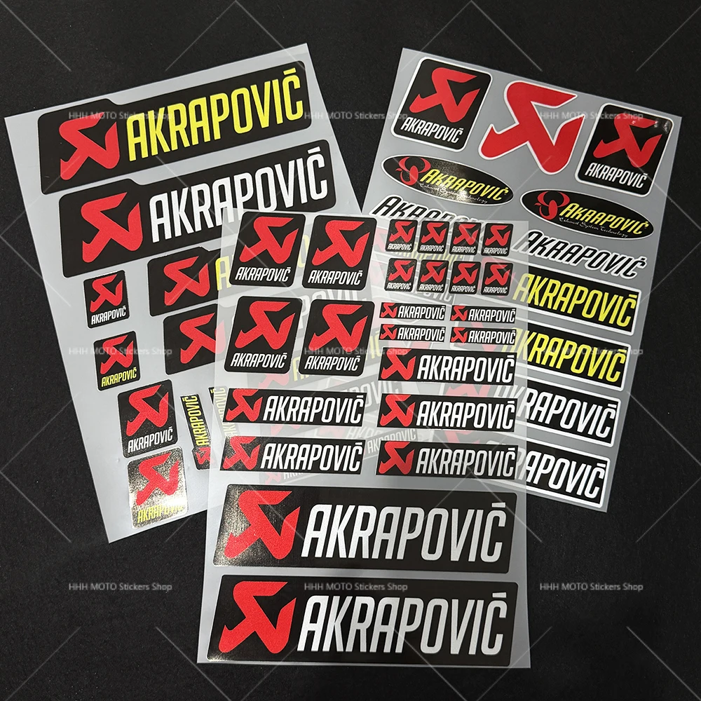 Waterproof Reflective Akrapovic Logo Decals Motorcycle Helmet Exhaust Stickers Scratch Cover Racing Sponsor Accessories