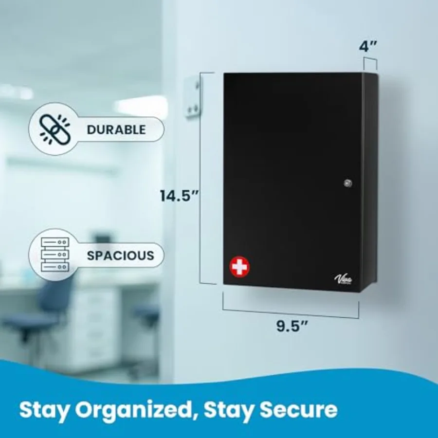 Double Door Narcotics Cabinet for healthcare facilities, steel construction, white finish, tamper-resistant locking mechanism