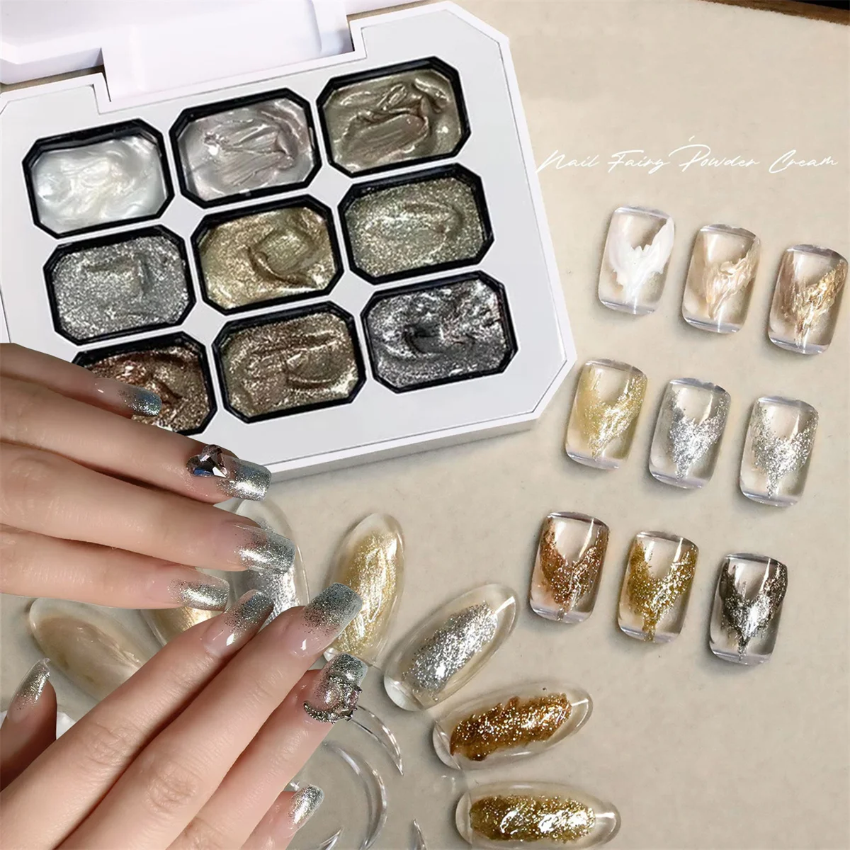 1pc 9-Color Solid Pat Gel Nail Polish Nail Oil Gel Flash Crushing Diamond Gel Durable Nail Art creation Decoration Tool DIY INS