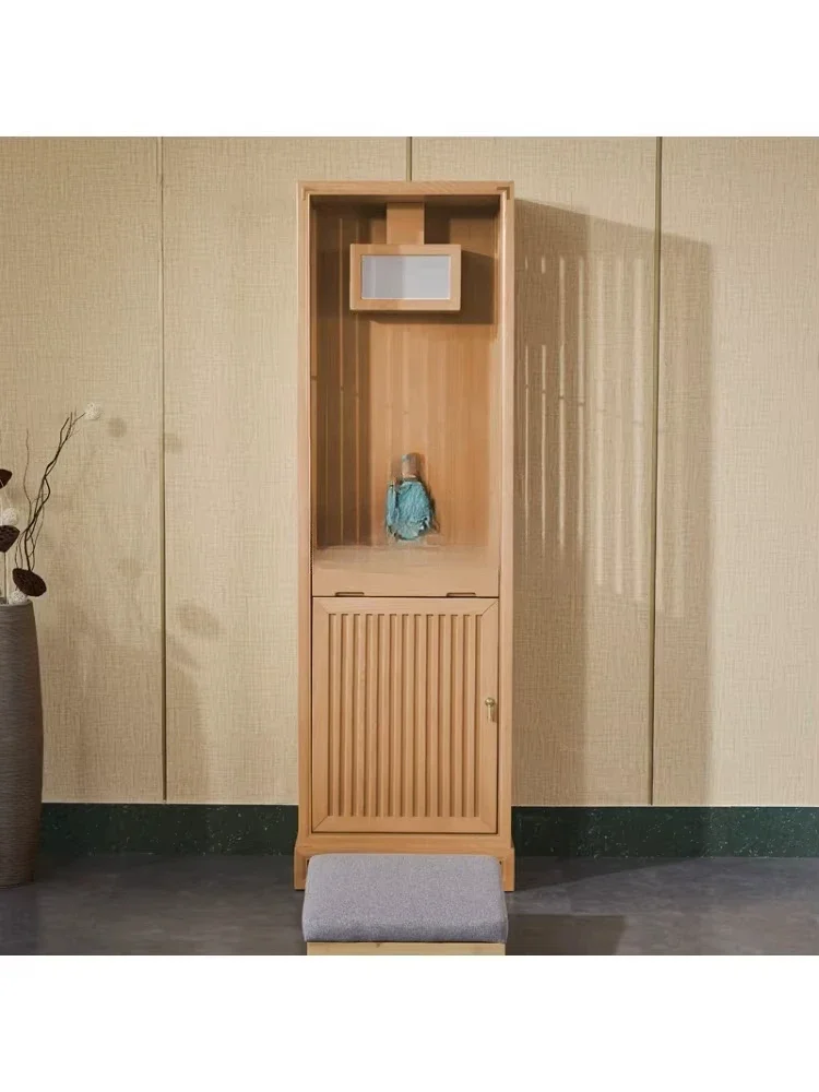 Solid Wood New Chinese Style Buddha Shrine Household Altar Clothes Closet God of Wealth Altar furniture