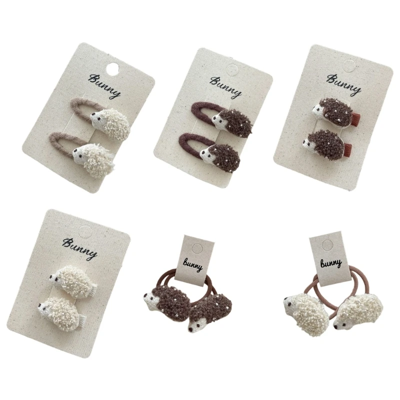 

Girls Hair Clip And Ties Combo Lightweight Fabric Material Adorable Animal Design Safe For Sensitive Scalp 15UB