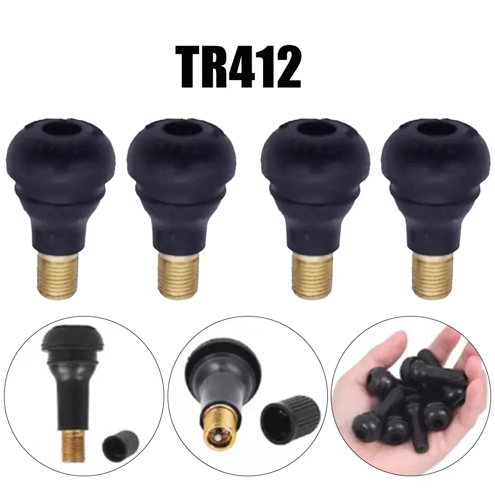 4Pcs TR412 TR413 TR414 Snap-in Rubber Car Vacuum Tire Tubeless Tyre Valve Stems For Auto Motorcycle ATV Wheel Accessories