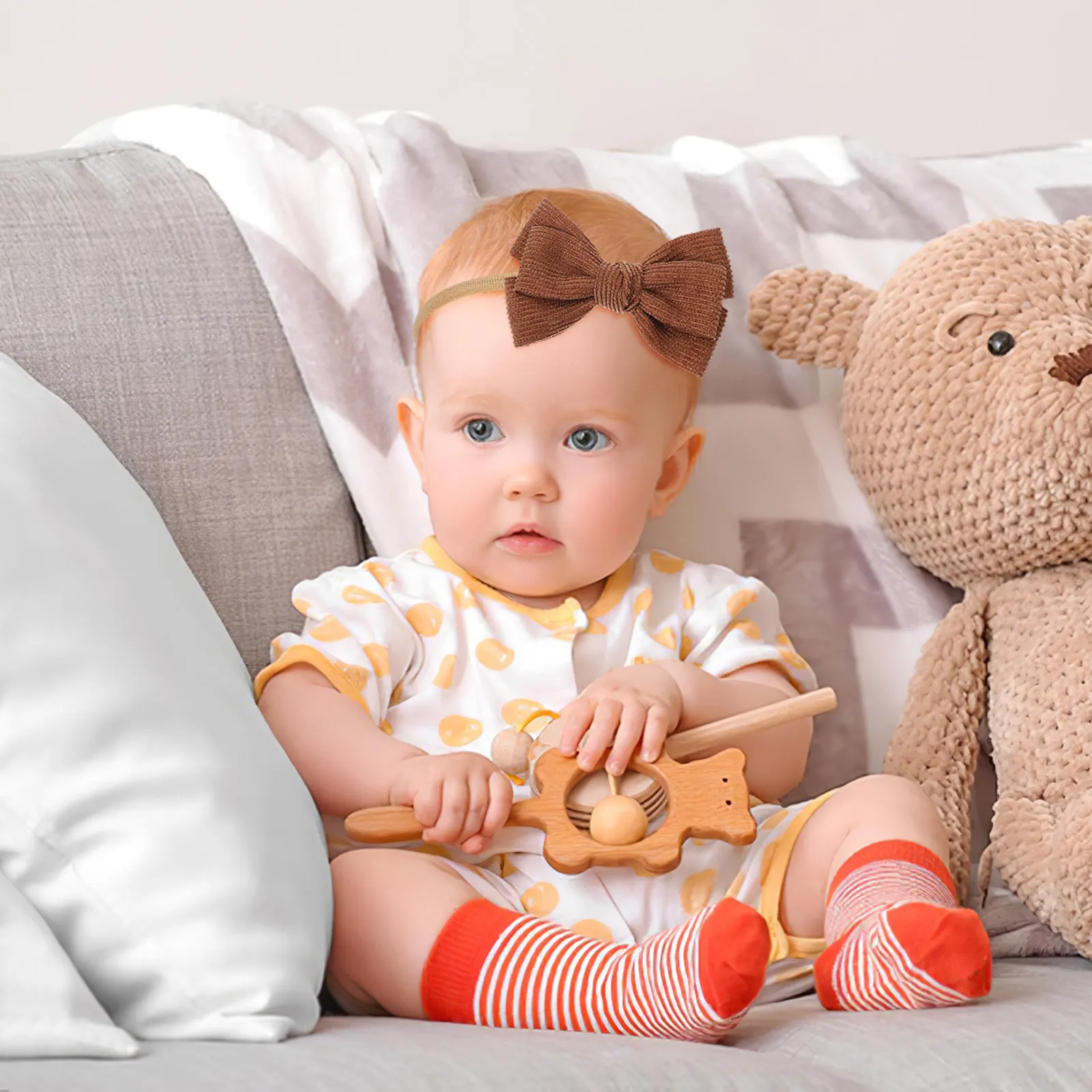 

10 шт. повязок на голову для малышей с бантиками-бабочками, мягкие нейлоновые эластичные бантики для девочек, аксессуары для волос для младенцев, бантики для новорожденных