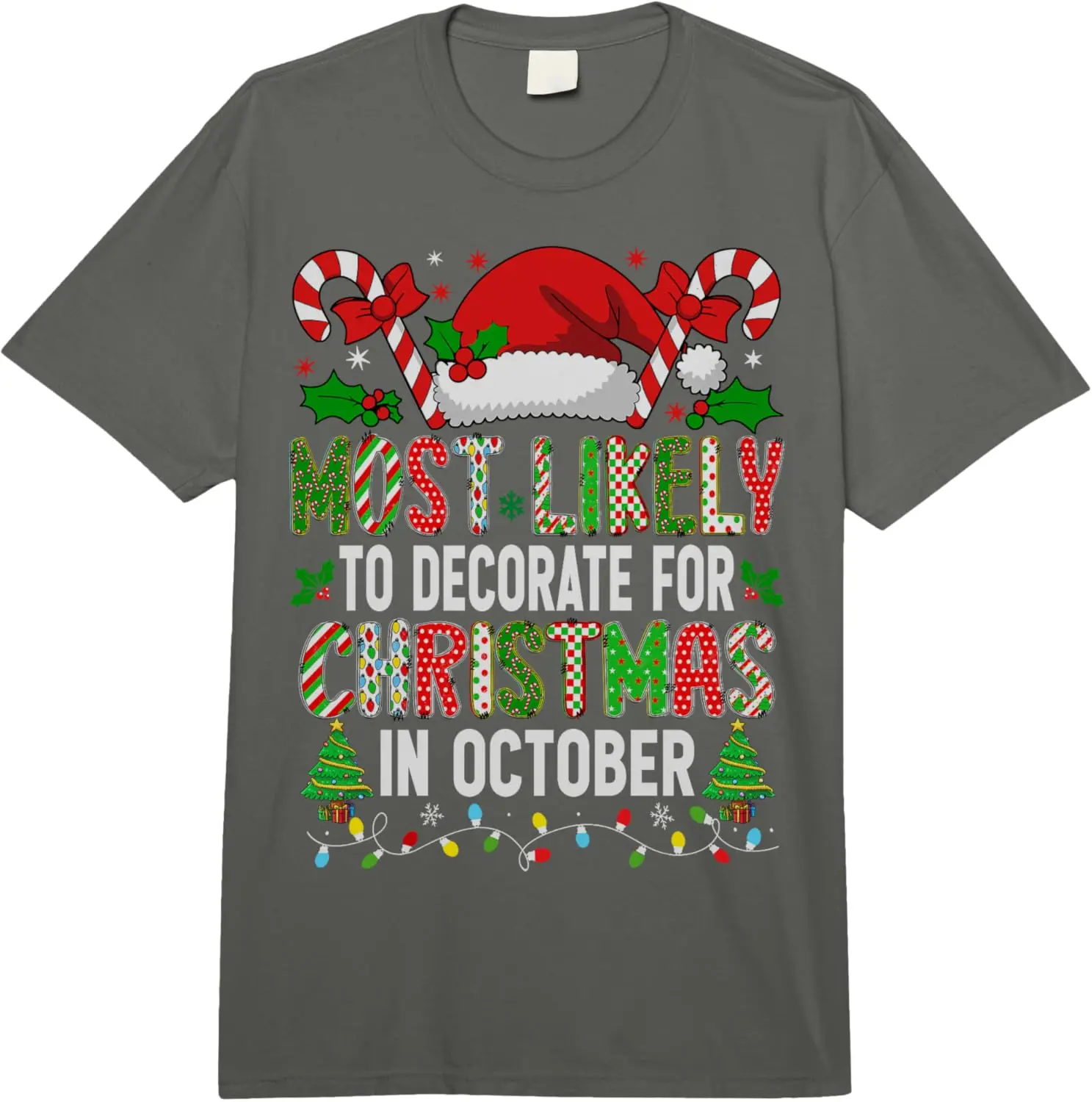 من الأفضل أن تزيين عيد الميلاد أكتوبر الأسرة الراحة الألوان الكبار الوزن الثقيل تي شيرت الرجال النساء الجرافيك تي شيرت #4