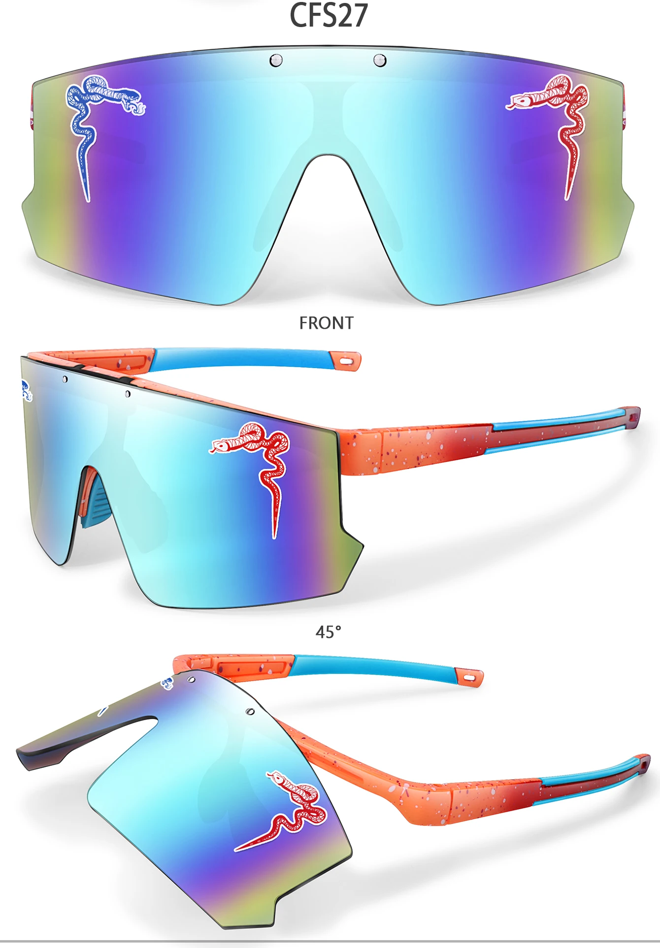 Modische Sonnenbrillen Winddichte Sport-Flip-On-Brillen UV400 MTB-Brillen für Outdoor-Radfahren Laufen Unisex Party-Sonnenbrillen – Detail 13