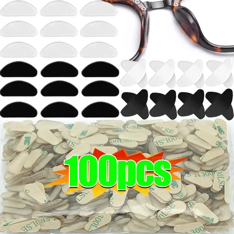 Non-Slip Glasses Nose Pad Invisible Soft Silicone Self Adhesive Nose Pads Glasses Nose Holder Sticker Pad Eyewear Accessories