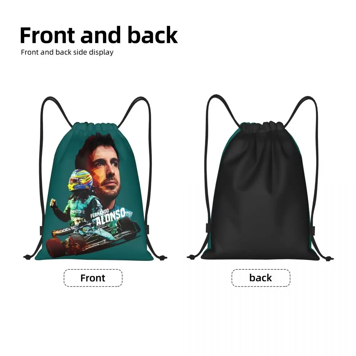 Alonso Hot Lap Trekkoord Rugzak Vrouwen Heren Sport Gym Sackpack Draagbare Fernando Sportwagen Training Tas Zak