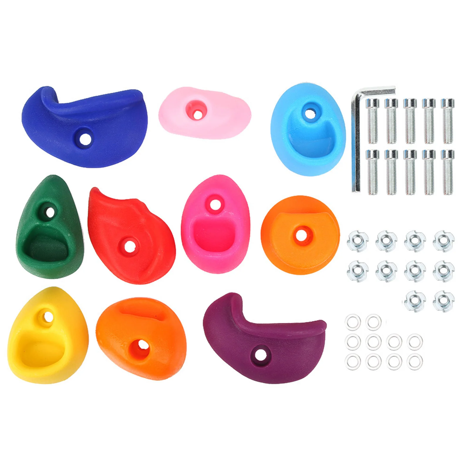 10 Uds. Soportes de escalada multicolores, soportes de escalada en roca grandes, empuñaduras de pared de roca grandes para exteriores