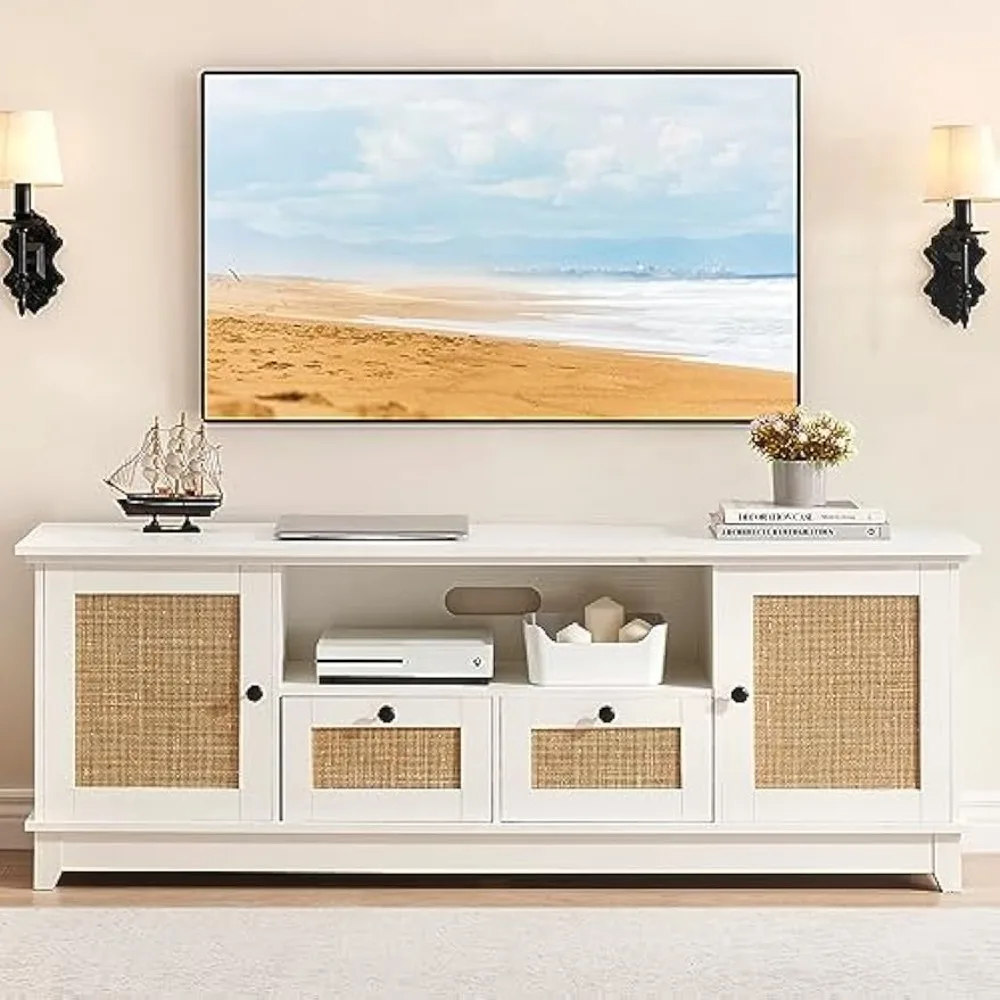 

Modern White Entertainment Center for 65-70 Inch TVs