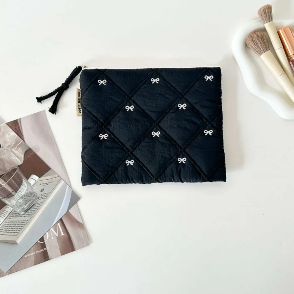 

Кошелек для монет, косметичка, сумочка с бантом, стильная вышитая сумка для повседневного использования, для хранения туалетных принадлежностей, багажная сумка