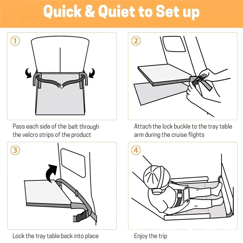 A19Q-Airplane Bed For Baby Toddler Travel Bed Hammock Seat Extender Portable Footrest For Kids To Lie Down Kid Essentials