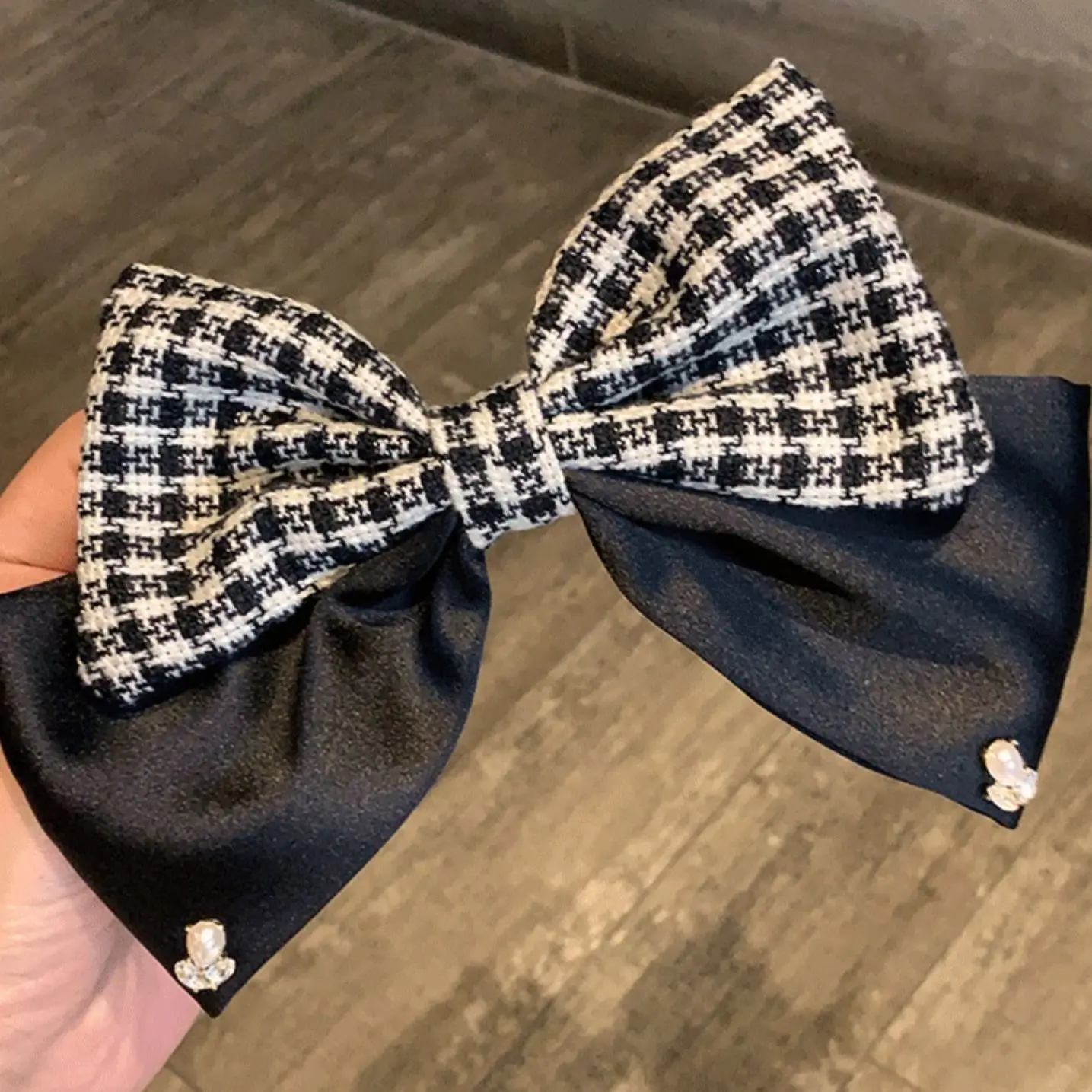 

Женская клетчатая заколка для волос с бантом, новая весенняя заколка для волос в стиле ретро, элегантный аксессуар для волос, высококачественная заколка для волос